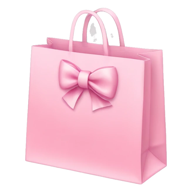 light pink shopping bag with bow sticker