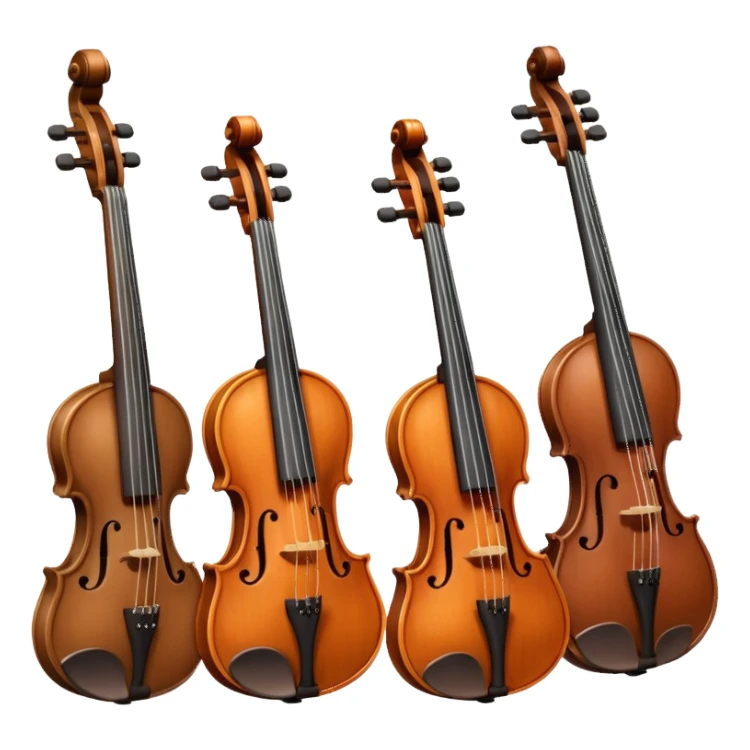 violin, flute, viola, and cello sticker