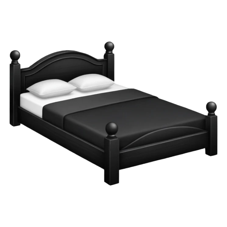 cama color negro sticker