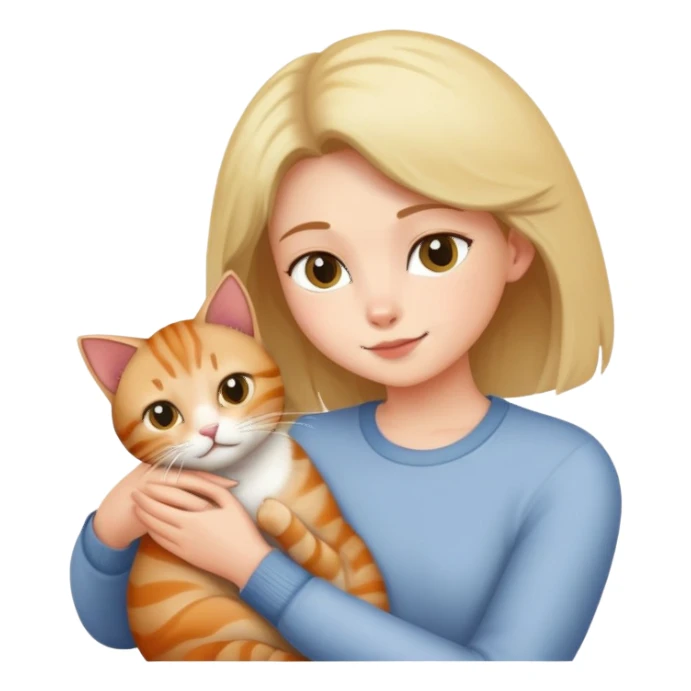 person petting a cat sticker