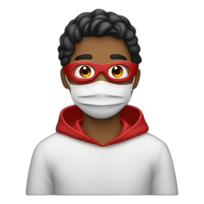 young man with a mask dressed in red sticker