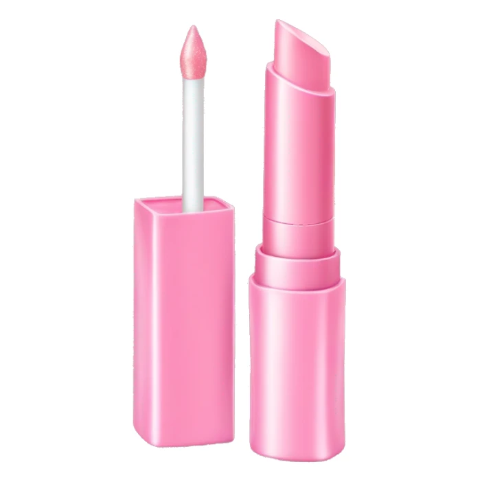 Light Pink sparkly lip gloss tube sticker
