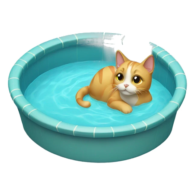 cat in a pool sticker