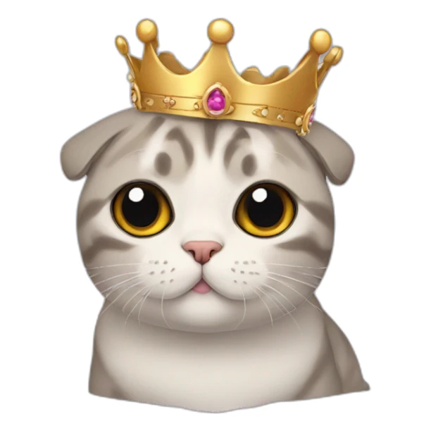 scottish fold with crown sticker