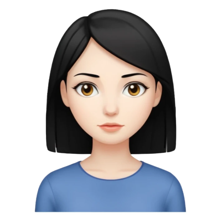 Mulher cabelo preto liso  sticker