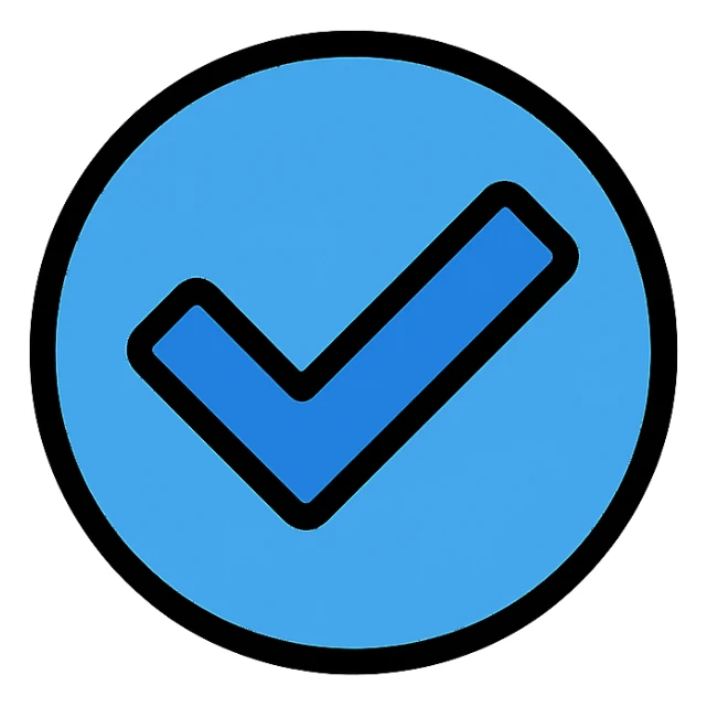 blue tick icon sticker
