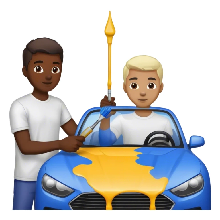 Two car paint mixer men  sticker