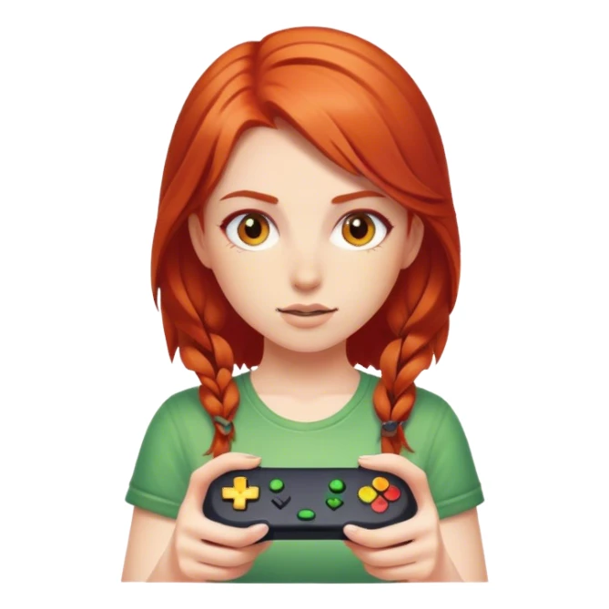 Girl gaming red head sticker
