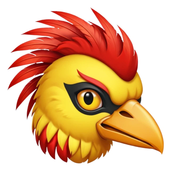 bird with piercings  and mohawk single vibrant colour  sticker