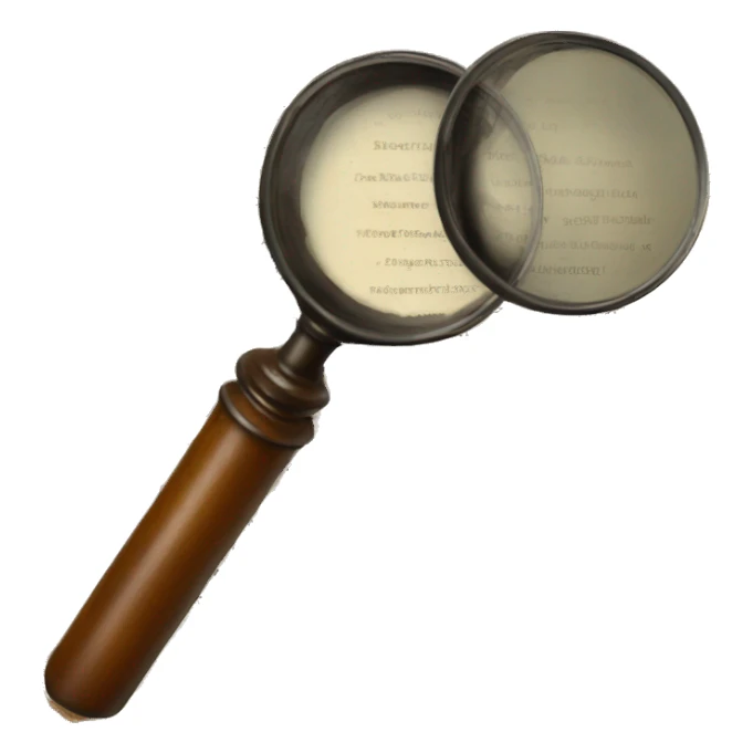 old book with magnifying glass sticker