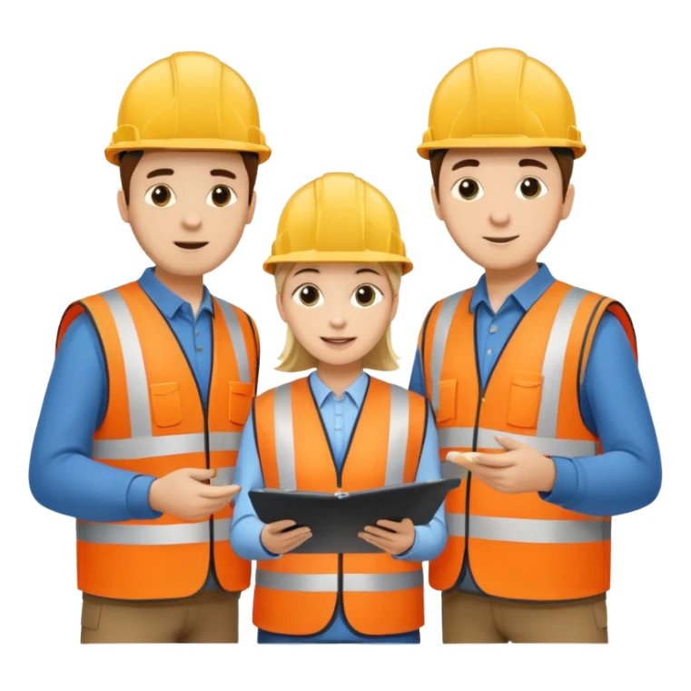 group of railway engineers behing a table sticker