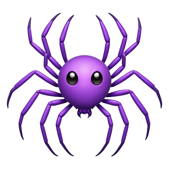 super simple cute purple spider with round body short legs minimal face sticker