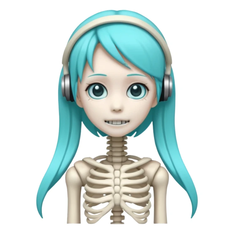 Hatsune miku skeleton sticker