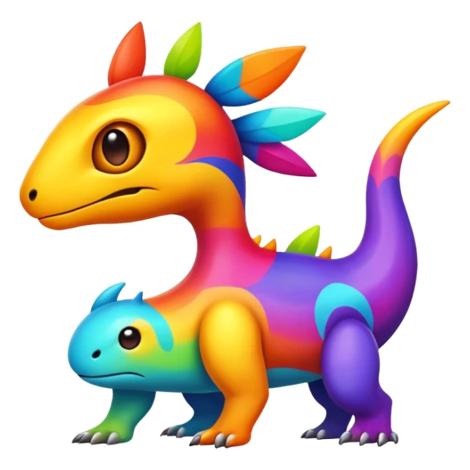 colorful vibrant Fakémon-creature with random markings sticker