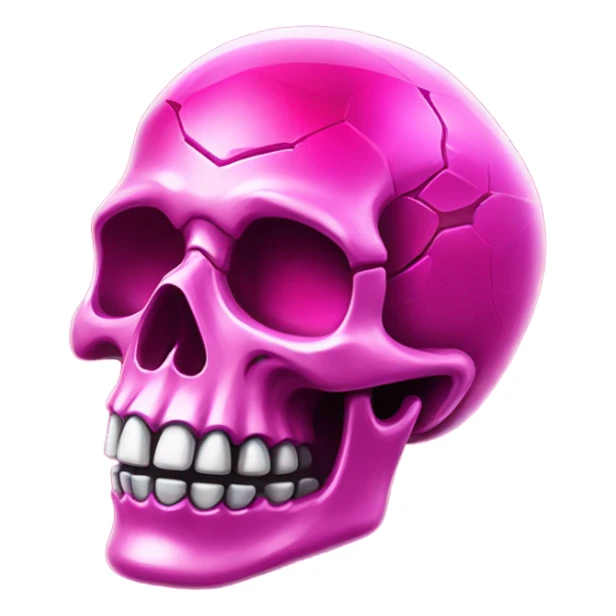 Crystalized hot pink skeleton head that is shiny  sticker