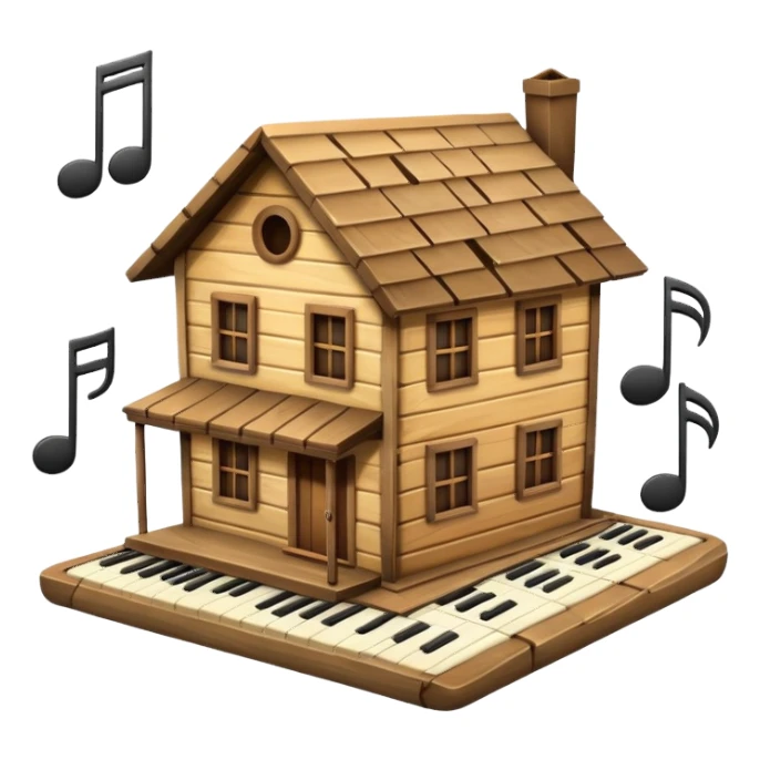 A House where music comes out sticker
