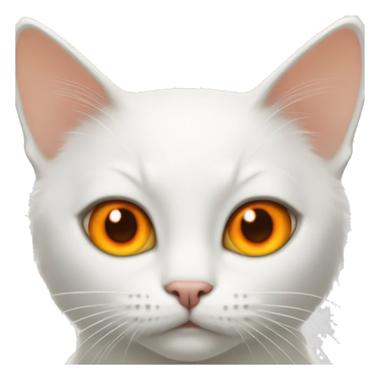 White cat with orange eyes  sticker