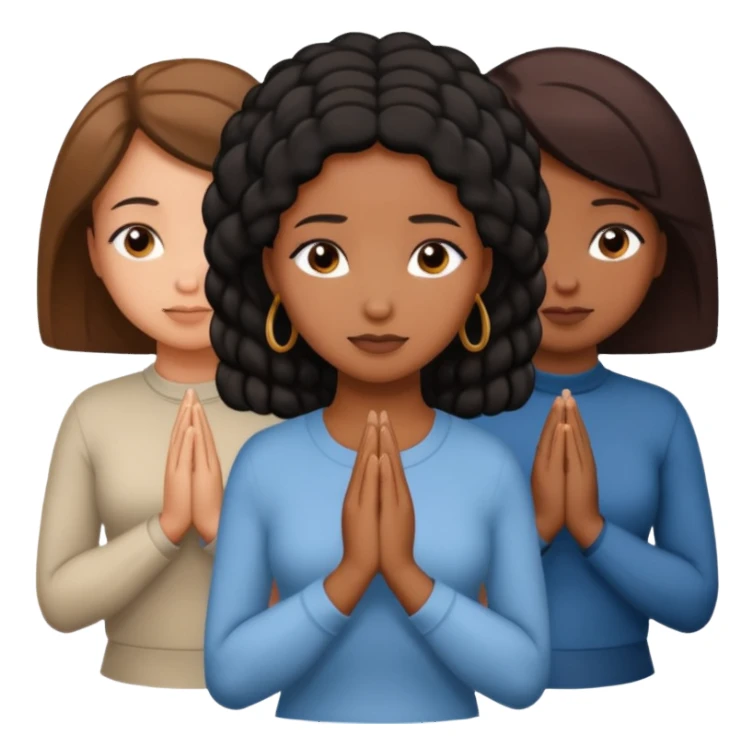 Black women praying sticker