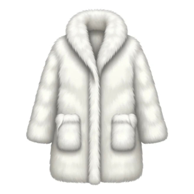 White Fur coat  sticker