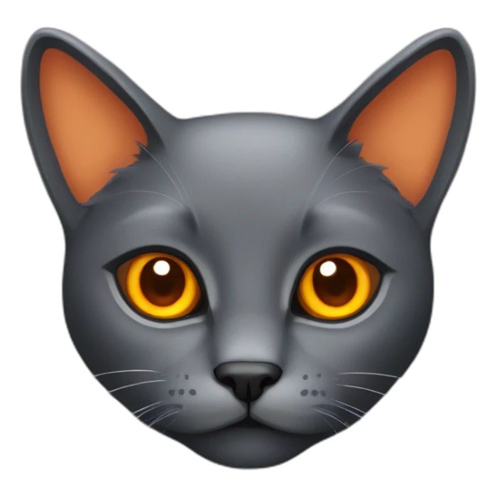 Dark gray cat with orange eyea sticker
