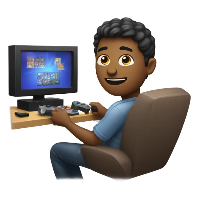 Brown skinned guy playing video games  sticker