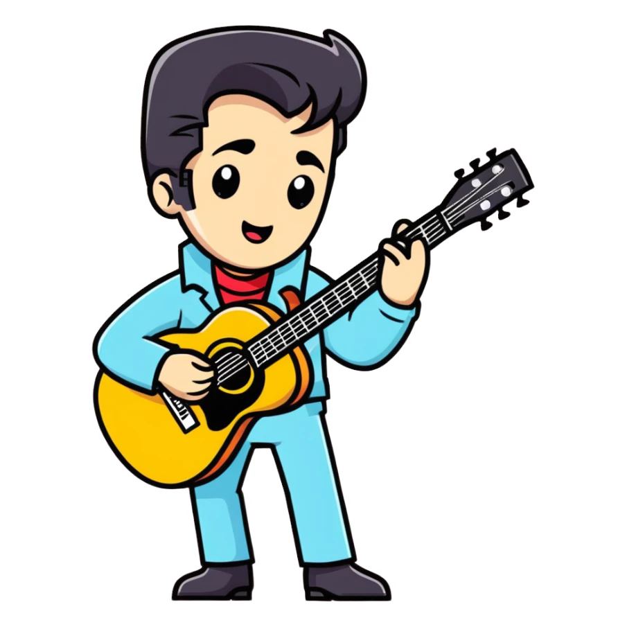 Elvis Presley with guitar sticker