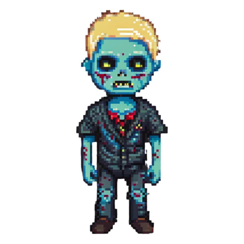 blonde zombie boy sticker