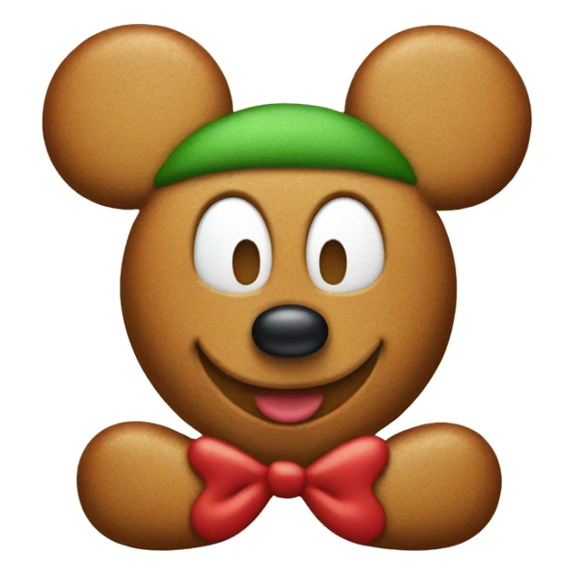 christmas gingerbread man wearing mickey mouse ears sticker