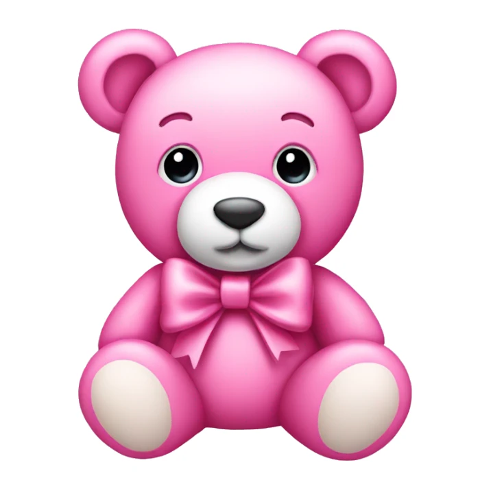 pink teddy with bow sticker