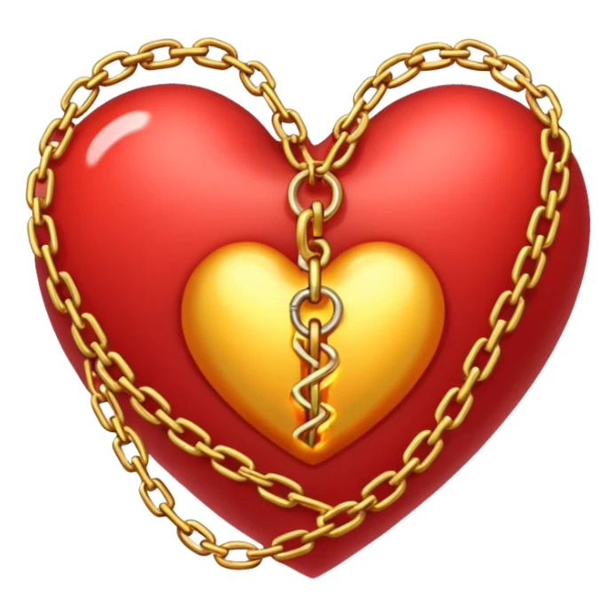 Heart wrapped in glowing chains, pulling apart sticker