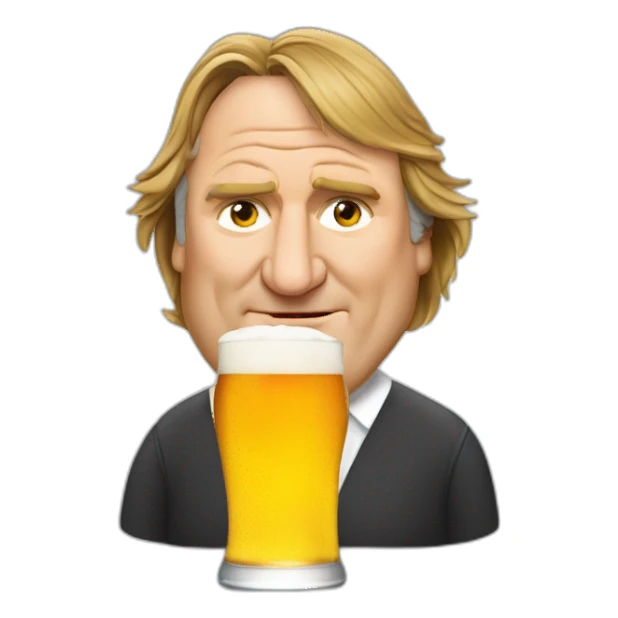 gerard depardieu beer sticker
