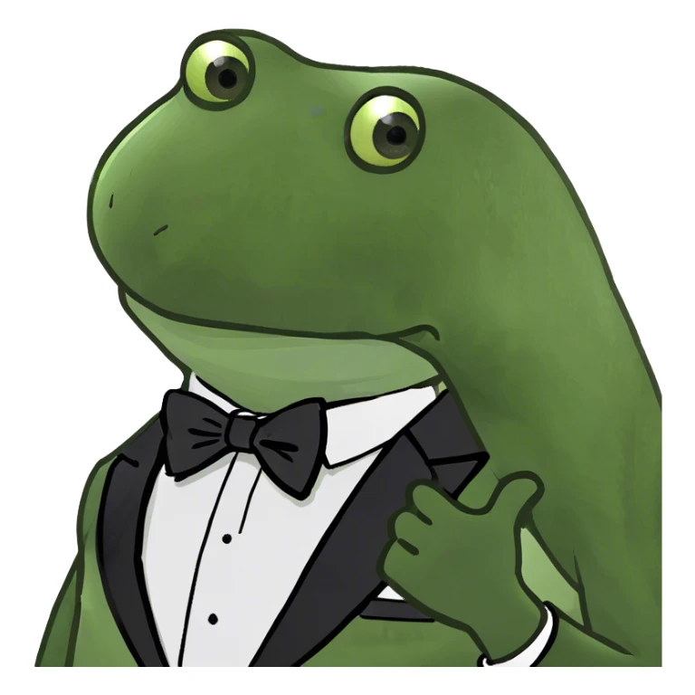 bufo wearing a tuxedo  sticker