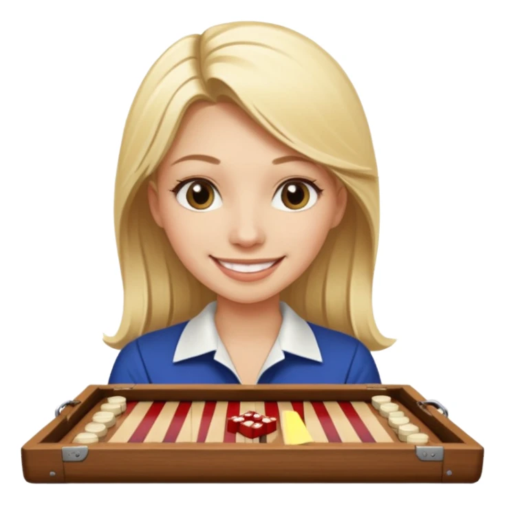 Blonde girl backgammon winner sticker