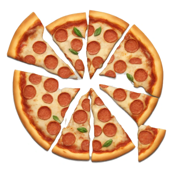 a pizza divided in 10 slices sticker