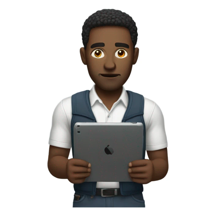 man making film with ipad sticker