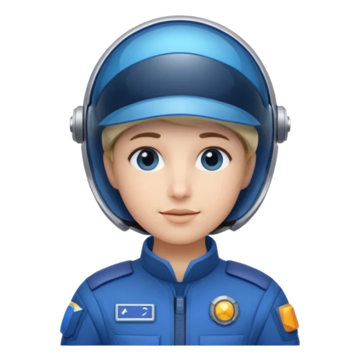 Blue-visor space mechanic sticker