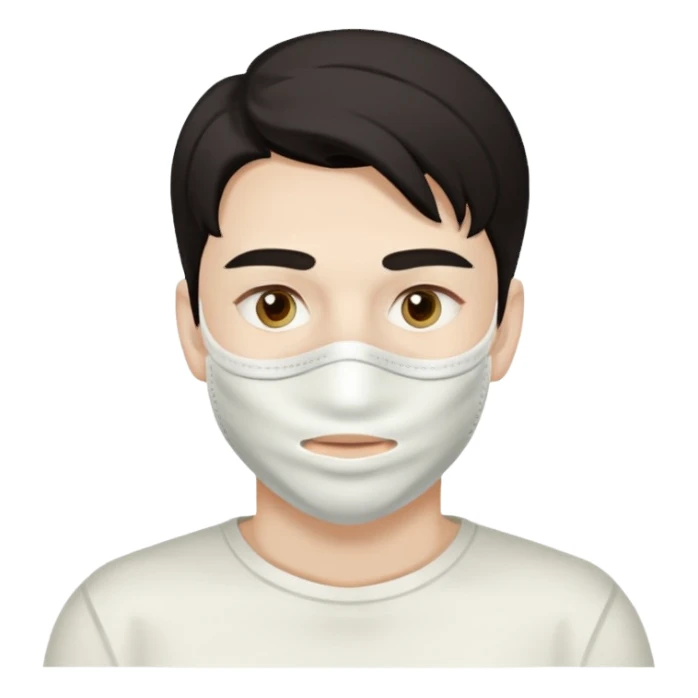 man with white clay face mask on sticker