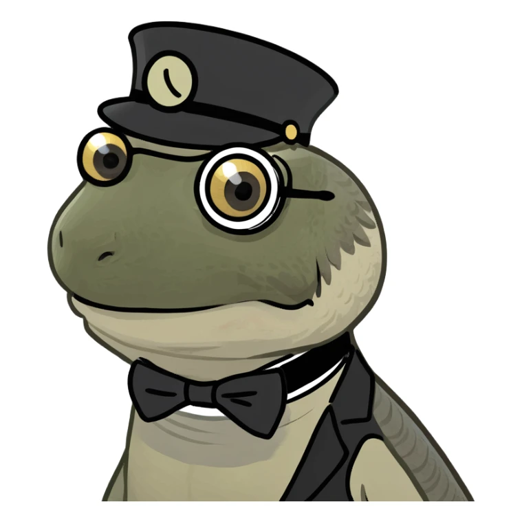Sassy bearded dragon with a monocle sticker