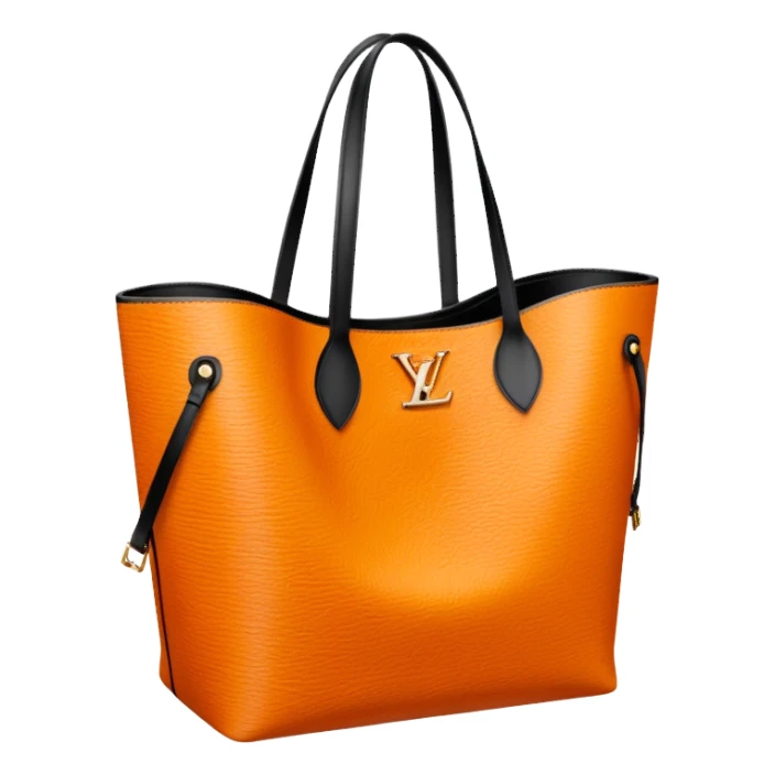 A Louis Vuitton shopping bag orange sticker