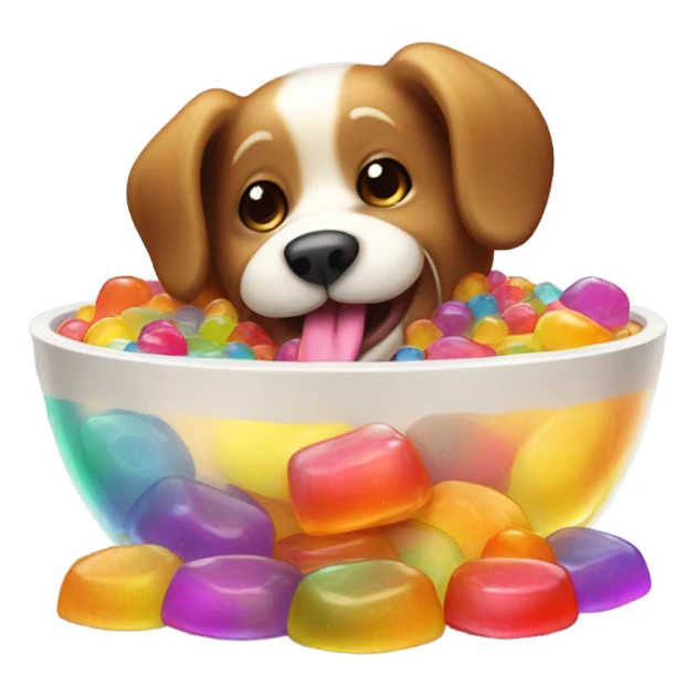 Dog eating jelly sticker