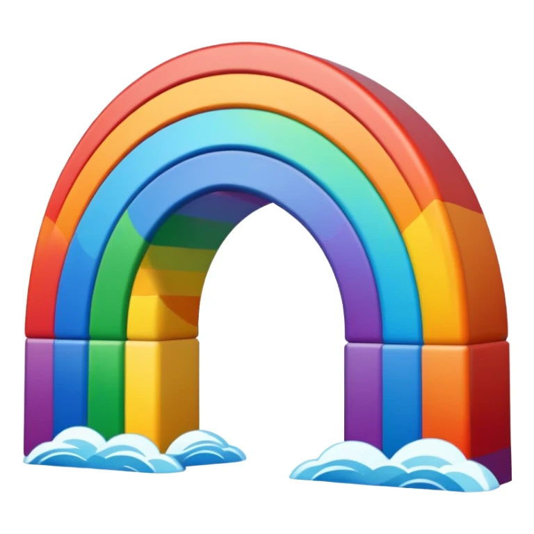 Rainbow Bridge – Arched rainbow connecting islands. sticker