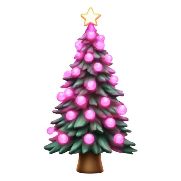 Pink light up Christmas tree sticker
