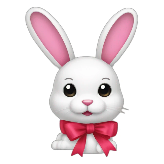 ribbon bunny sticker
