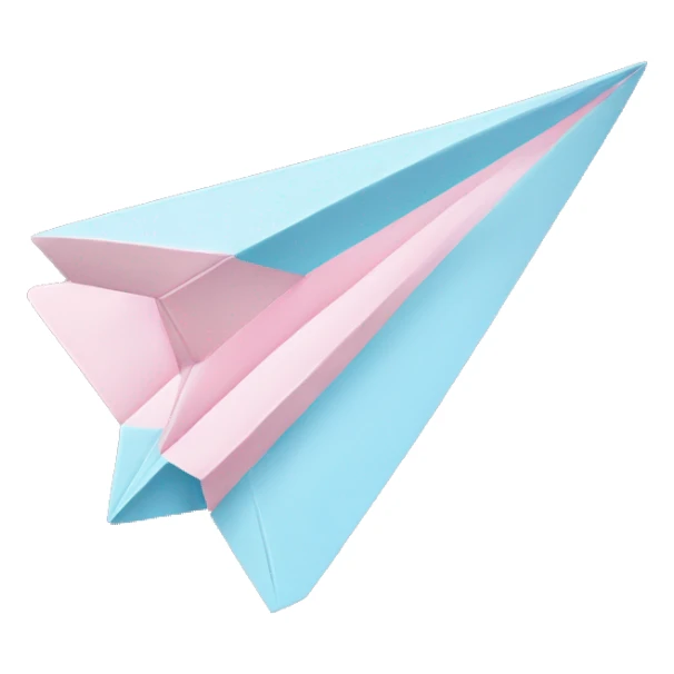 Pastel pink and Pastel Blue paper airplane  sticker