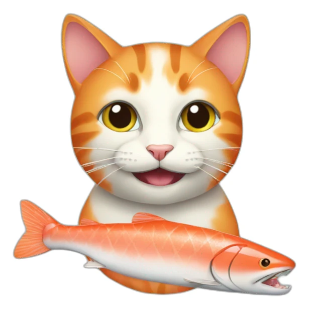 CAT eating some salmon sticker