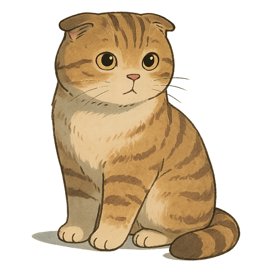 cute scottish fold cat sticker