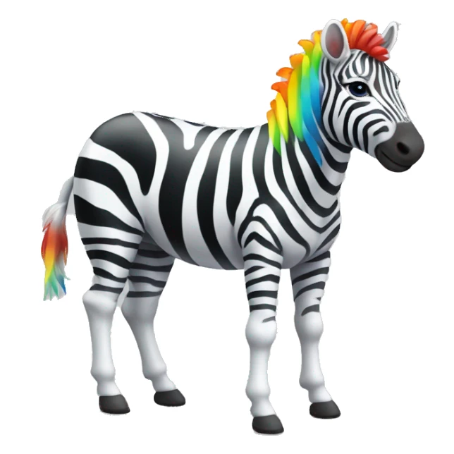 white zebra with rainbow stripes full body sticker