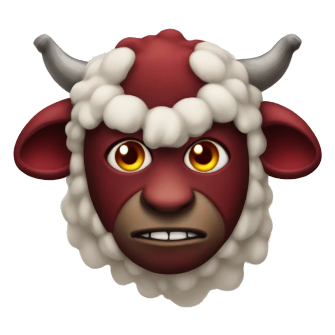 devil in sheep's clothing and dark red face sticker