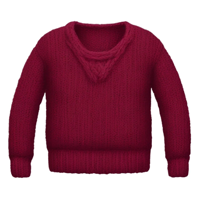 Burgundy knit sweater sticker