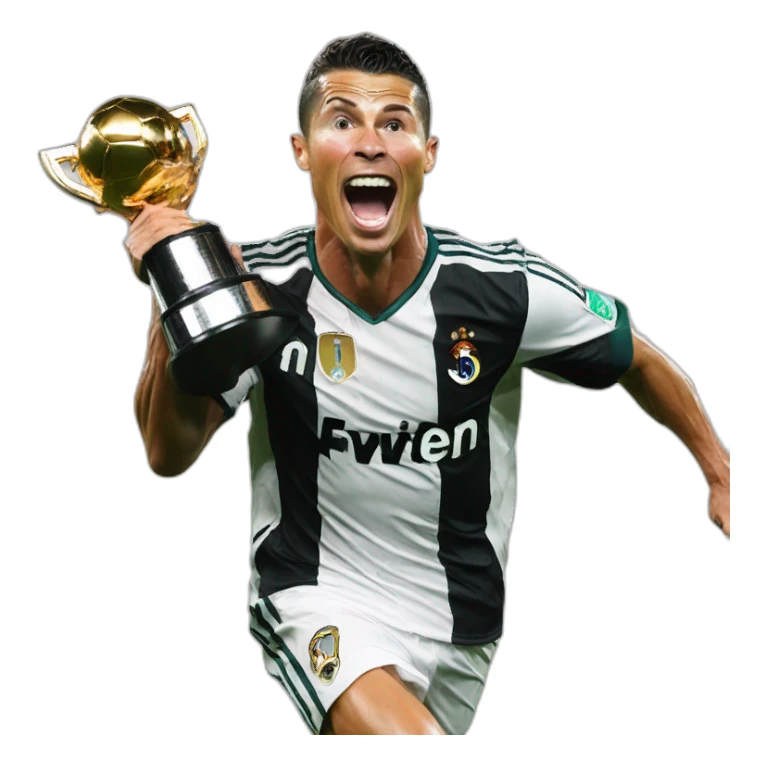 cristiano ronaldo, screaming, trophy sticker